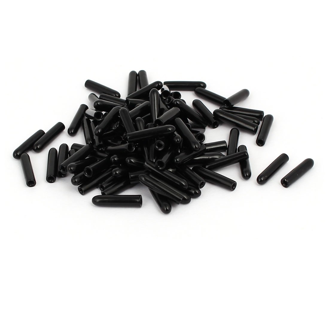 sourcingmap 1.6mm Inner Dia Rubber Hose End Cap Screw Thread Protector Cover Black 100pcs