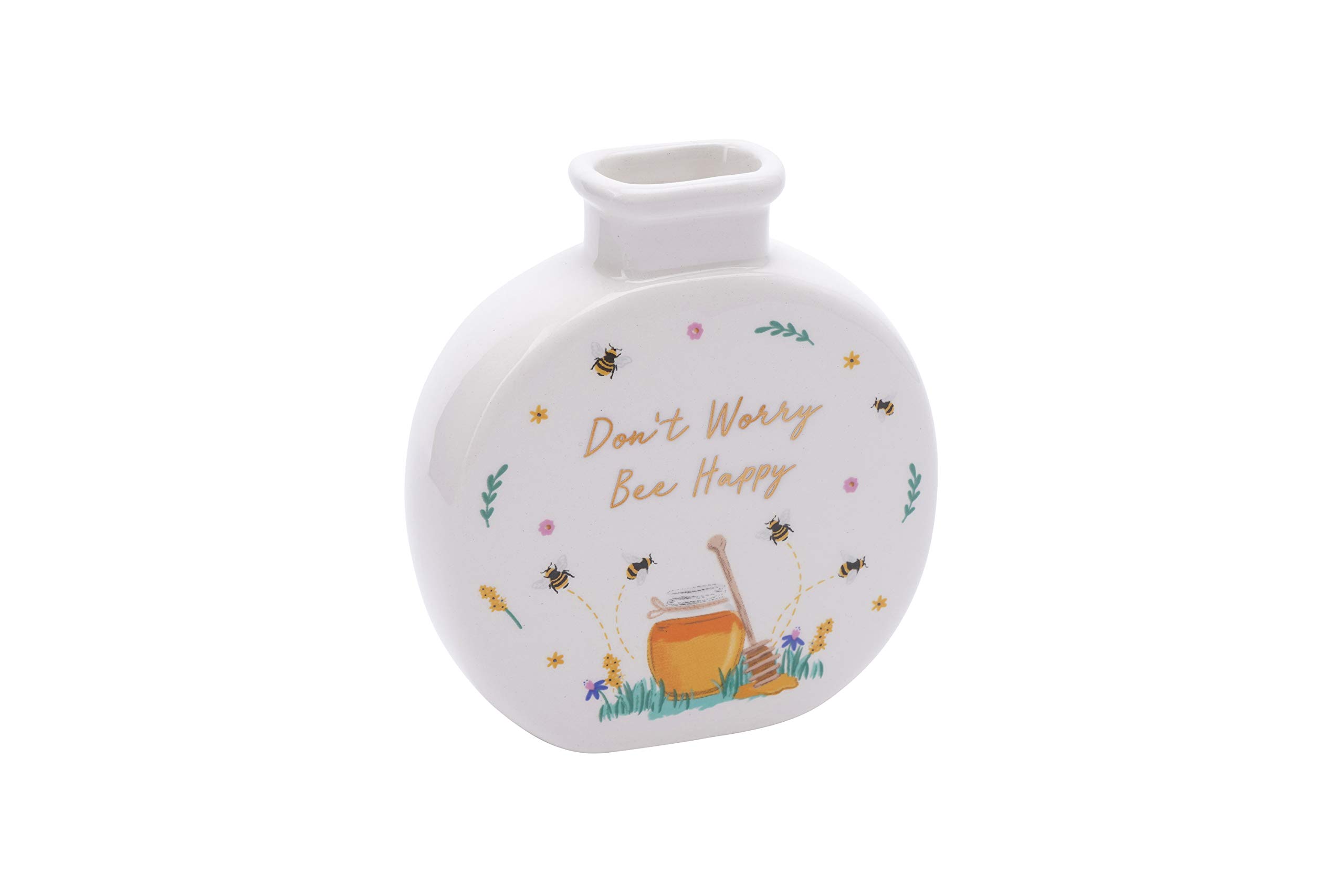 The Beekeeper 'Don't Worry Bee Happy' Ceramic Gifting Bud Planter Flower Vase Decorative Piece from CGB Giftware | GB04708