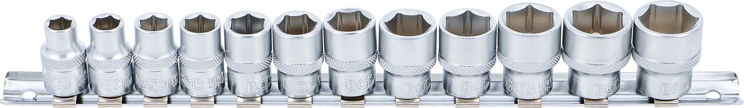 BGS 9104 | Socket Set, Hexagon | 10 mm (3/8") Drive | 8 - 19 mm | 12 pcs.