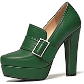 SHODENSE Women Vintage Chunky Platform Loafers Pumps Tassel Round Closed Toe Slip On Suede Block High Heel Dress Loafer Shoes Buckle Strap Oxford Loafers Fringe Pump Dressy Chic Sexy Y2k 4-11 M US