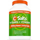 C-Salts Vitamin C Powder, Buffered &amp; Stomach Friendly, 84-Day Supply | Daily Immune Support &amp; Collagen Production, 2000mg Buffered Ascorbic Acid, Sugar-Free, Non-GMO, Vegan, Corn-Free, No Sodium