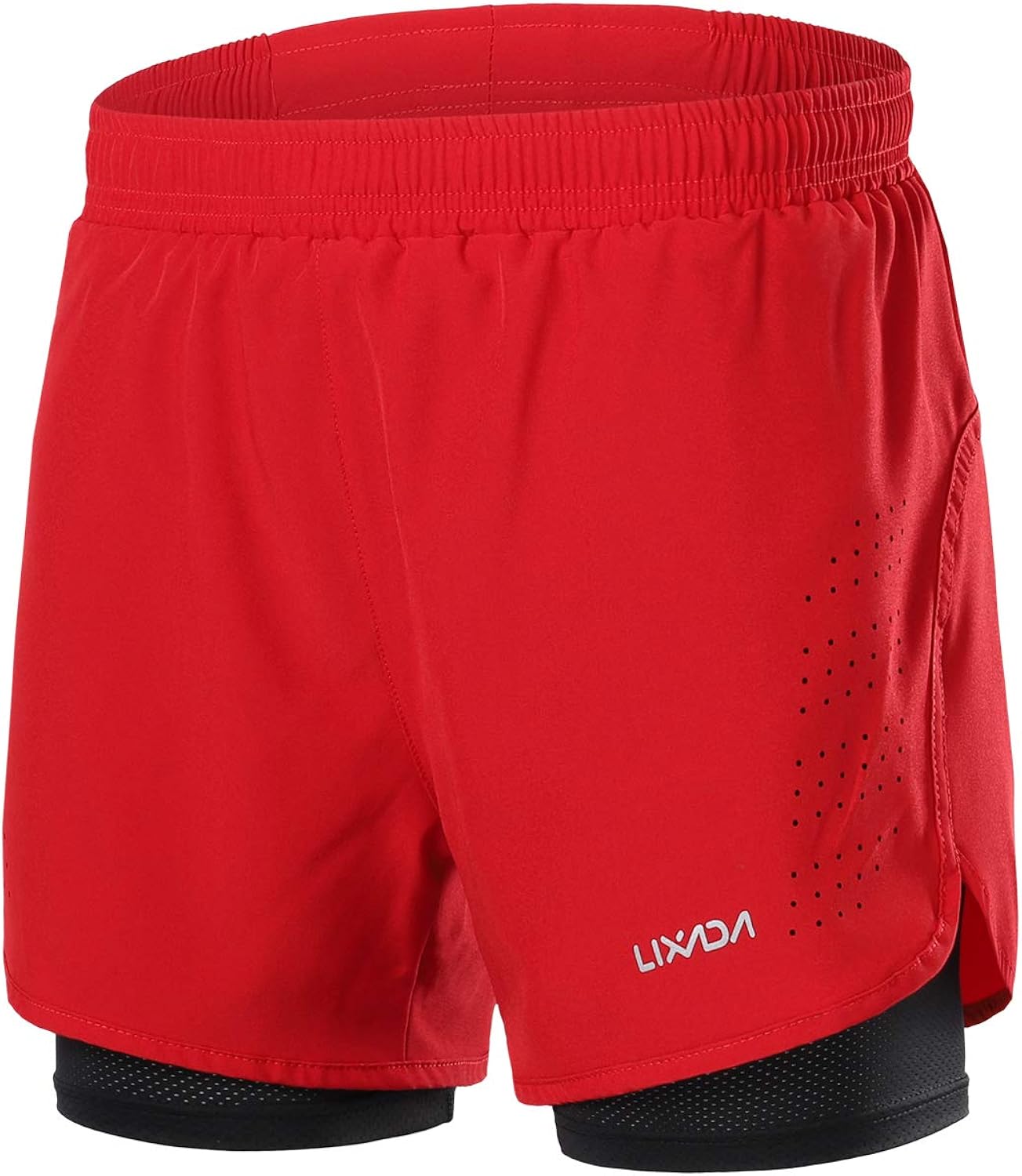 Lixada Men's 2-in-1 Running Shorts Quick Drying Breathable Active Training Exercise Jogging Cycling Shorts: Clothing