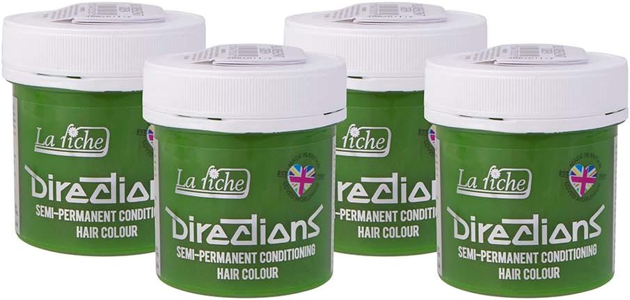 4 x La Riche Directions Semi-Perm Hair Colour Fluorescent Green 4x 88ml, 88 g (Pack of 4) - Image 3