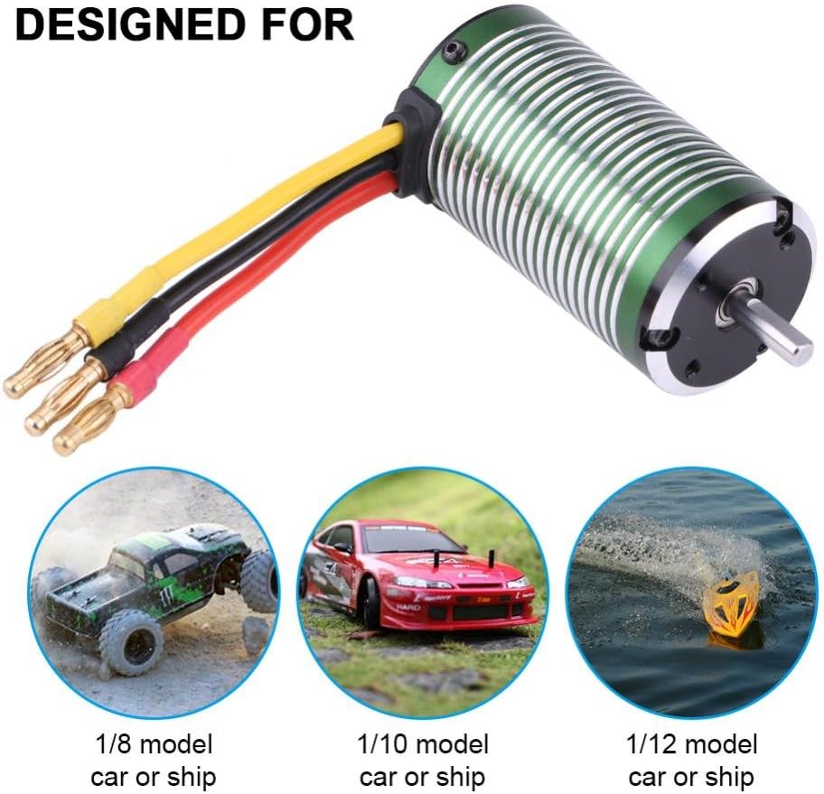 RC Brushless Boat Motor, 3665 3600KV 4500KV 4 Poles Motor for 1/8 1/10 1/12 Remote Control Car Marine Ship(4500KV) - Image 3