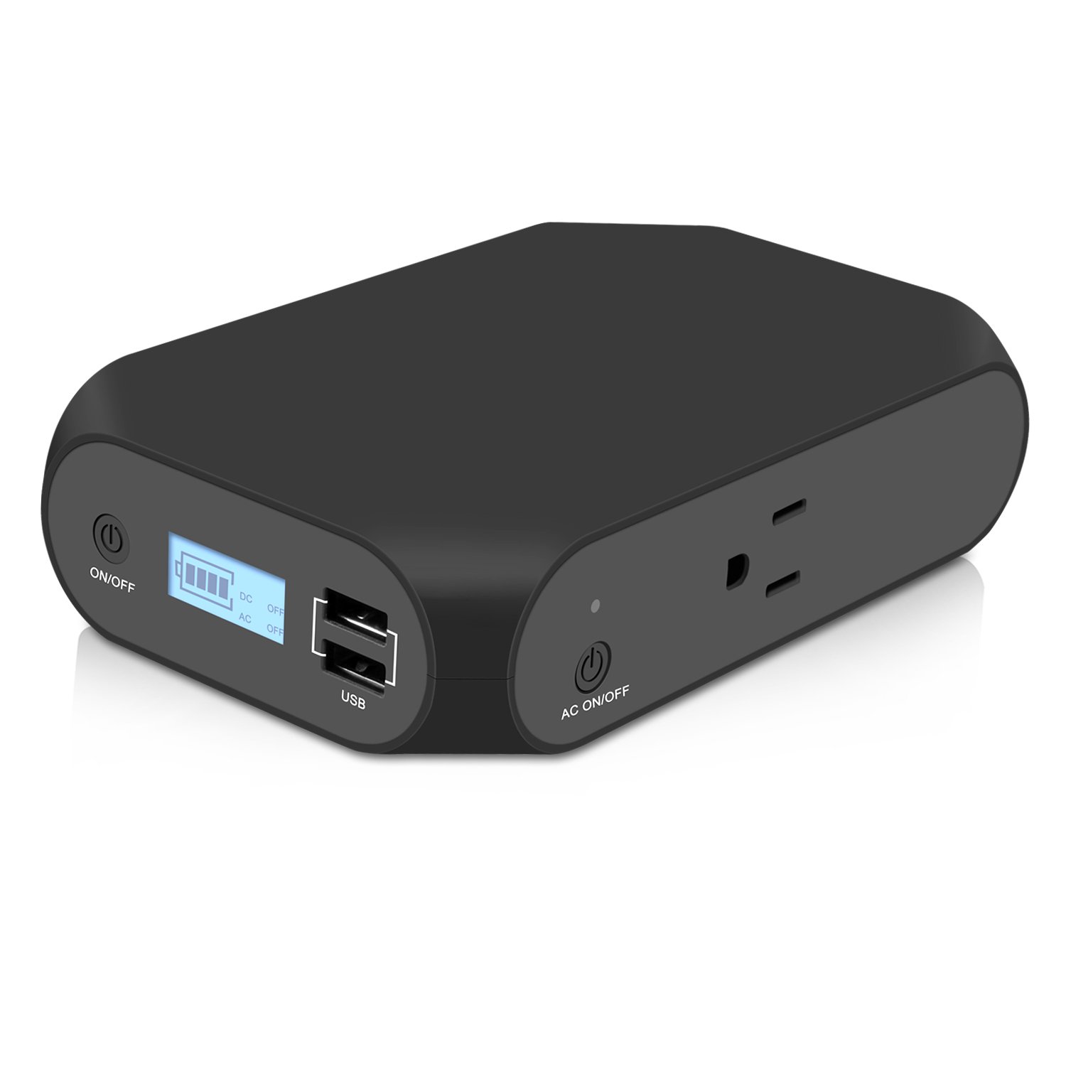Upow 18000mAh AC Power Bank with 2-USB Ports and 1-AC Outlet for All Laptops, Tablets and Phones Such as iPhone X 8/8 Plus (Black)