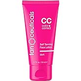 Tanceuticals Facial Self Tanner - Self Tanning Lotion for Face Gives Natural, Long Lasting Sunless Tan - Fresh Coconut Scent - Won’t Clog Pores or Cause Acne - Easy to Apply - 1.7 oz (Dark)