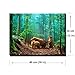 Brown Bear Wall Art for Kids Room, PIY Cute Animal Canvas Painting of Mother and Cub in Old-growth Forest Picture, Adorable Family Wildlife Decor (1