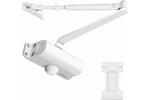 SOPHIA Door Closer for Home, Hydraulic Automatic Door Closer for Residential & Light Commercial Use for Door Weight 55-99LBS, Adjustable Speed, Life Size Fitting Templates, Size 2, White