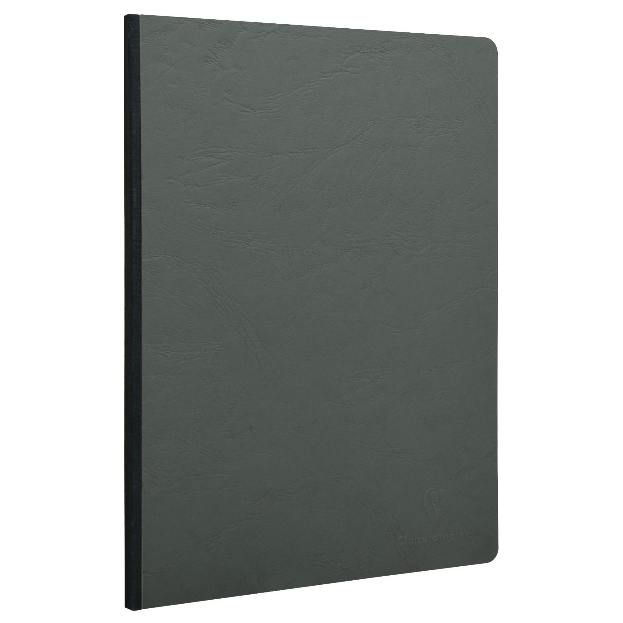 Clairefontaine 795465C Collection Age Bag - Grey Canvas Back Stitched Notebook - A5 14,8x21 cm - 192 Lined Pages - 90 g White Paper - Leather Grain Card Cover