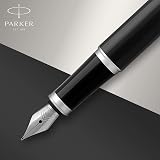 Parker IM Fountain Pen Black Lacquer Chrome Trim Fine Nib Gift Box view 6