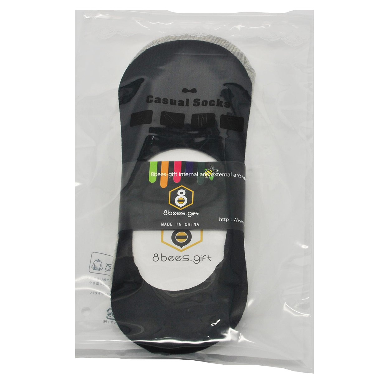 No Show Socks 8BESS GIFT Mens Socks Low Cut Non-Slip Grips Mixed Color m, 3 Pairs