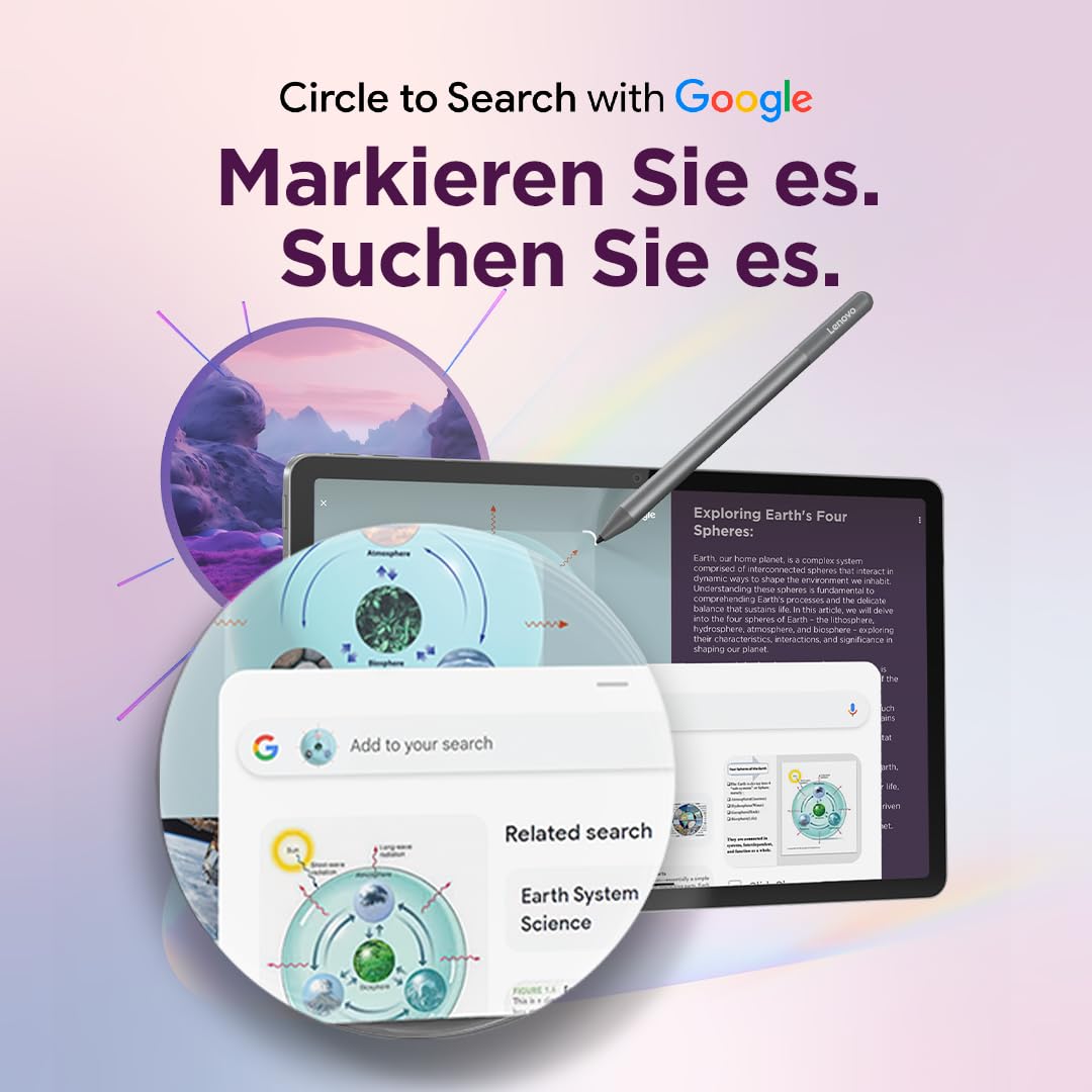 Lenovo Idea Tab Tablet | 11" 2.5K 16:10 LCD Display | MediaTek Dimensity 6300 | 8GB RAM | 128GB Speicher | Android 15 | Luna Grey | inkl. Lenovo Tab Pen 4