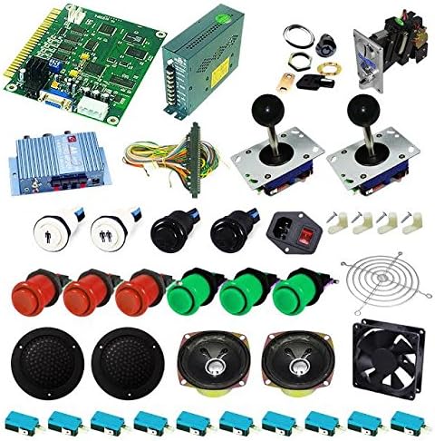 DIY Arcade 60 Games 2 Player FULL JAMMA Ultimate Arcade Machine Kit (Red Green bundle)