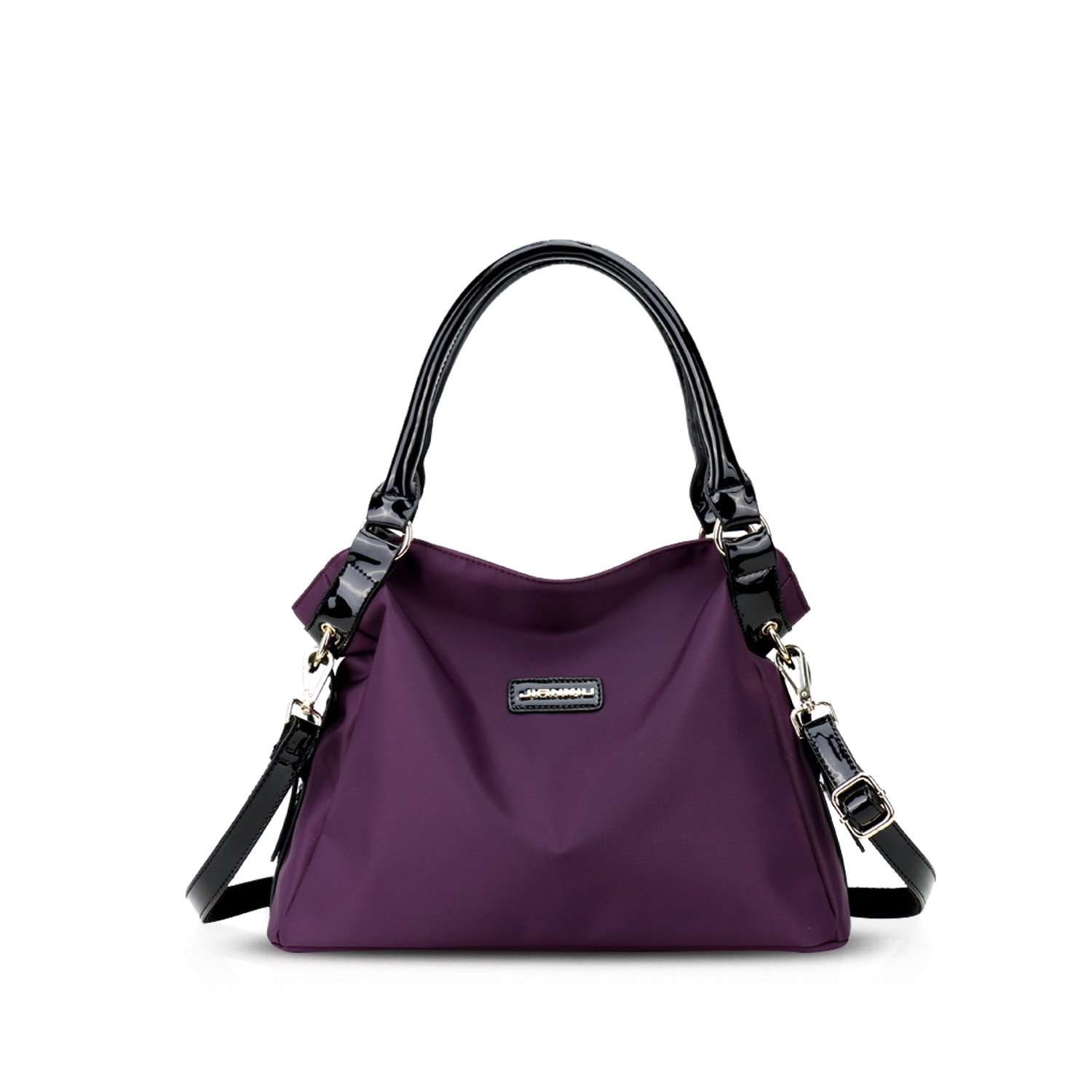 NICOLE&DORIS Women Shoulder Leisure Large Capacity Waterproof Nylon Bag, Purple, L