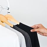 KEPLIN Strong Walnut Wood Hangers 360° Hook, Round Trouser Bar, Notches (20 view 5