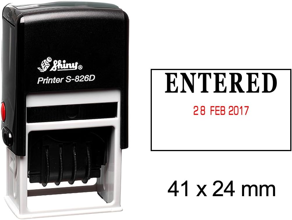 Shiny Date Stamp Self Inking with Entered Text Ofiice Stationery Rubber Stamper S826D Amazon
