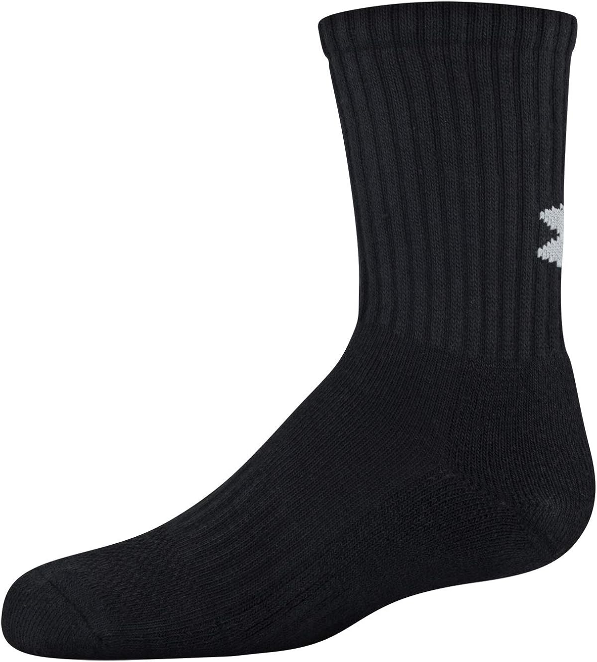 Under Armour Youth Training Cotton Crew Socks, 6-Pairs, Black 2, Shoe Size: Youth 13.5K-4Y: Clothing