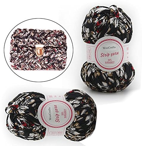 Floral Sewing Knitting Crochet T shirt Yarn Home Yarn Decor Bulky Chunky Fabric Yarn (2 Skeins)