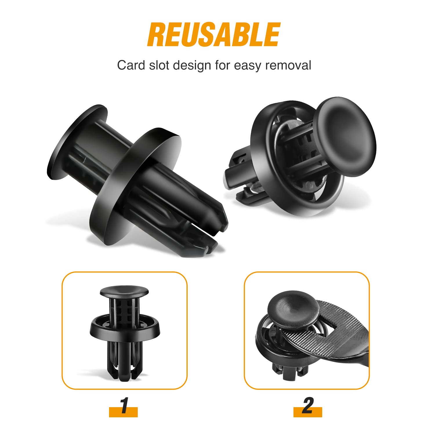 GOOACC 50Pcs Bumper and Wheel Well Liner Push-Type Retainer Fender Grille Under Cover Clips OEM:#91505-TM8-003 Compatible with Honda Acura