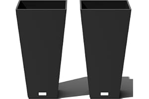 Veradek V-Resin Indoor/Outdoor Taper Planter, 2-Pack (26 inch, Black)