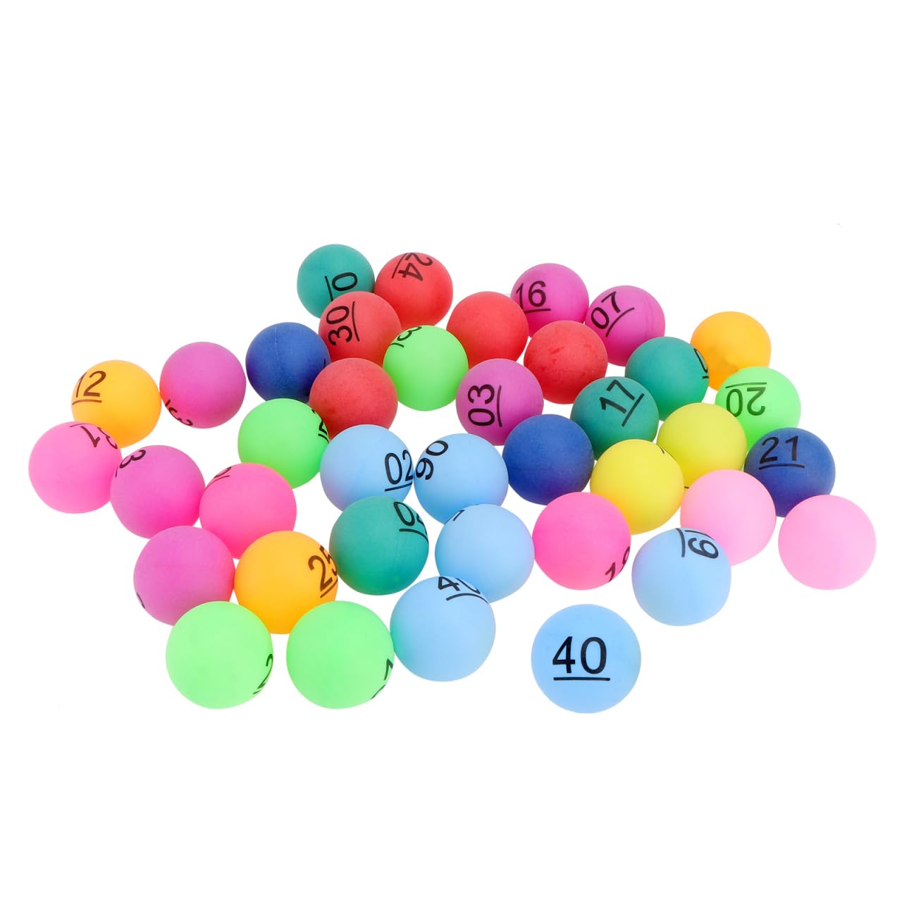 PartyKindom 40 PCS Bingo Balls- Pong Balls Raffle Game Balls Multicolored Bingo Balls Balls for Bar Party Favors