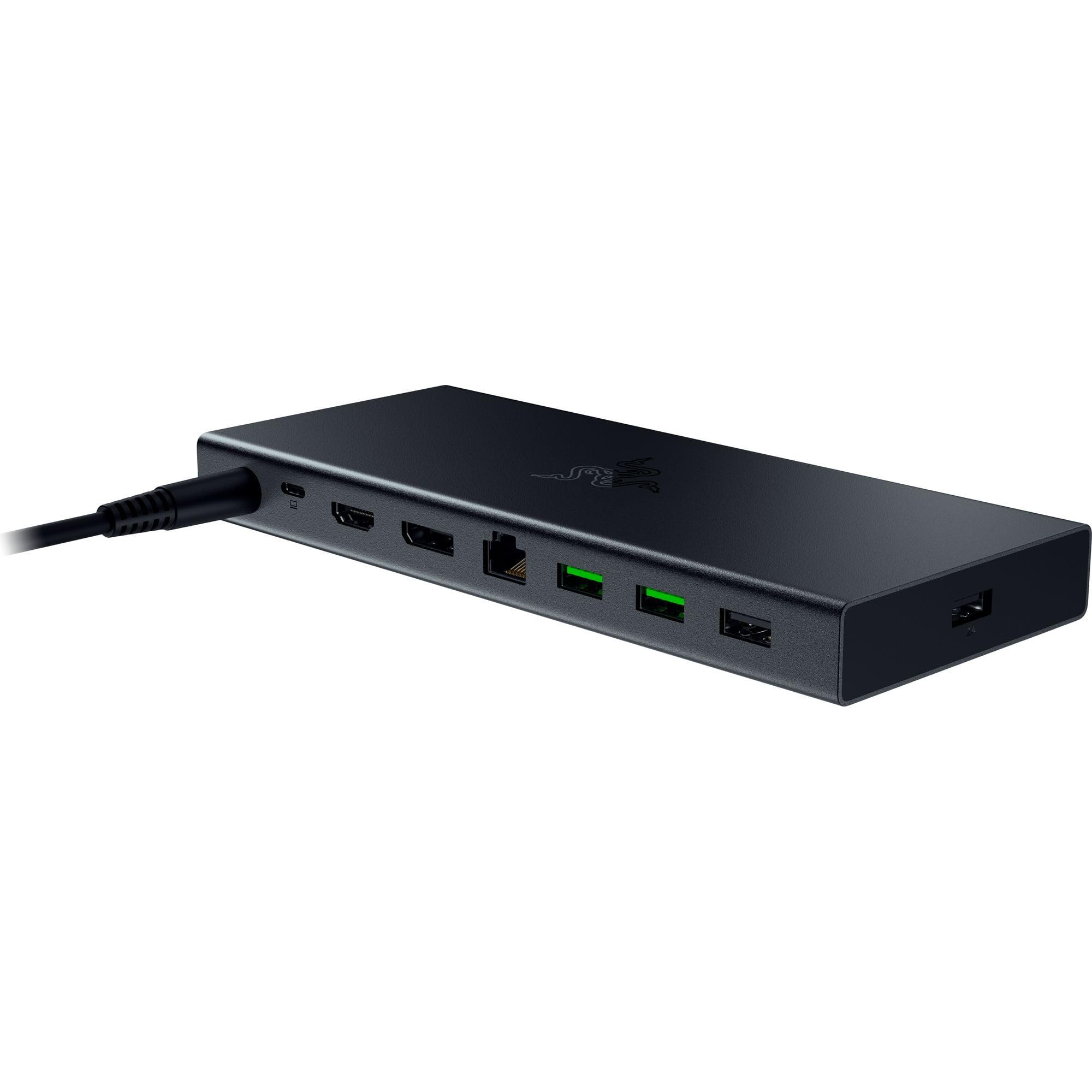 Razer USB 4 Dock: 14 Ports (Type C, Type A, HDMI, DP, Ethernet, SD, 3.5mm) - Dual Monitor Up to 4K 120 Hz - Laptop & Phone Fast Charge - Durable Lightweight Casing - Windows & Mac Compatible - Black