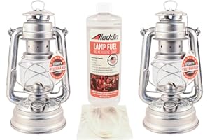 VERMONT LANTERNS Feuerhand Hurricane Lantern Kit - German Made Oil Lamps - 2 Lanterns, Lamp Oil, Extra Wick