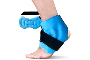 RelaxCoo Ankle Ice Pack Wrap for Swelling, Reusable Gel Ice Pack for Ankle Injuries, Cold Compress Therapy for Foot Pain Relief, Achilles Tendonitis, Plantar Fasciitis, Sprains