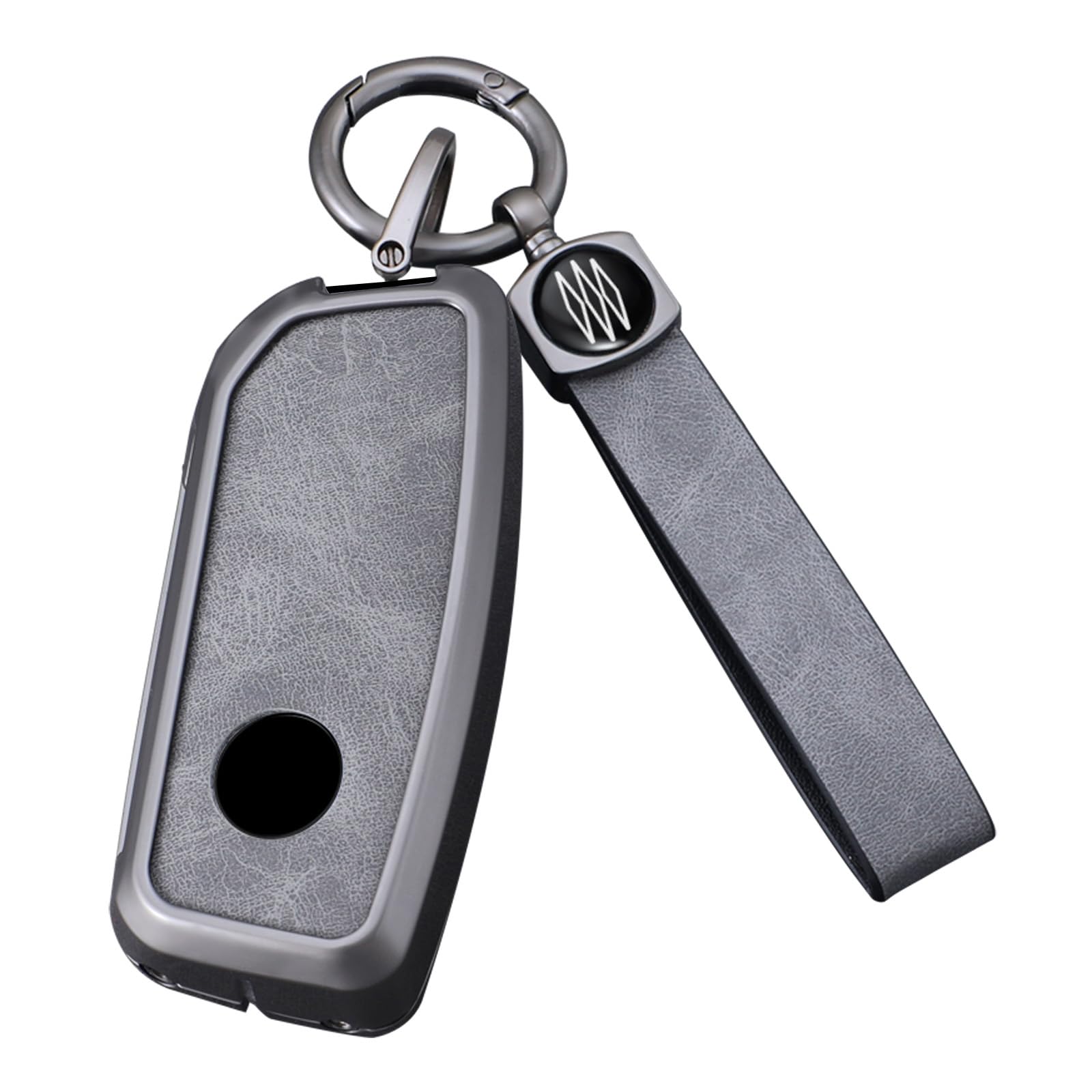 HIBEYO Intelligent Car Key Case Fits BMW 2 Series 3 Series 5 Series 7 Series G07 X1 X4 X5 X6 X7 XM i7 iX i4 U11 IX1 Tourer U06 2023-2024 Leather Protective Case Key Case Key Fob A