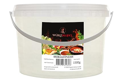Knoblauch fein gemahlen, Gewürz – Knoblauch, Knoblauchpulver, Premiumqualität aus Europäischer Union. PE - Eimer 1500g. (1,5 