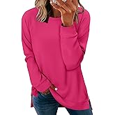 BETTE BOUTIK Womens Oversized Sweatshirt Crewneck Long Sleeve Tunic Pollover Shirt Side Slit Tunic Sweatshirt 2025