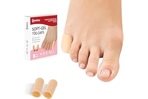 Bukihome 8 Pcs Gel Toe Cap, Pinky Toe Protector for Women Men - Cushions and Protects to Cover Toes, Relief Toe Pain from Ingrown Toenails, Corns, Blisters, Hammer Toes (Small Size)