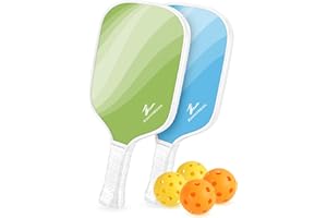 ZUMWORGION® Pickleball Paddles Set of 2/4: Fiberglass Pickle Paddles with Balls for Beginner - 8mm Honeycomb Core Lightweight Spin Surface for Kids - Cute Girly Pickle Gift for Women | 14mm 7oz