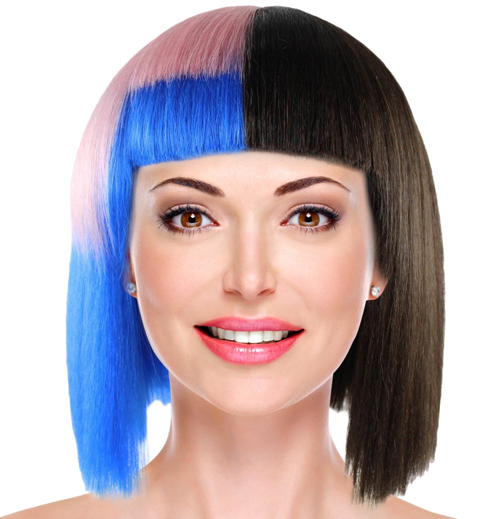 Short Bob Wig with Bangs Colorful Hair Wigs for Melanie Cosplay Costume Theme Party