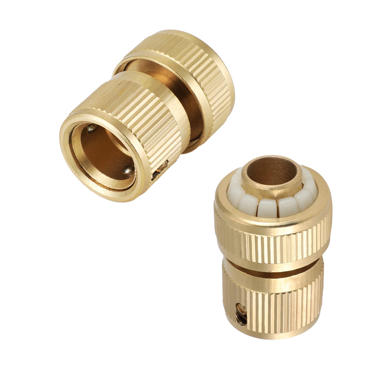 Othmro 5/8" Brass Quick Connectors Adapters Garden Hose Fittings 2pcs