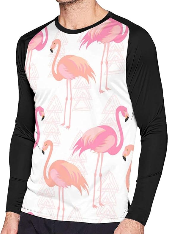 Amazon.com: Men's T-Shirt Pink Flamingo Long SleeveTee Soft Men's Long