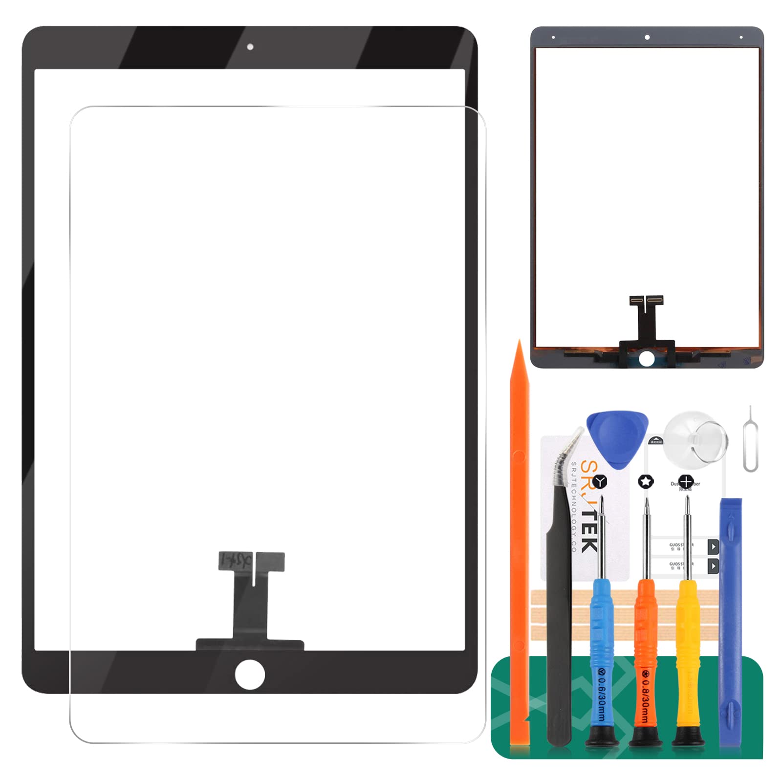SRJTEK For IPad Air 3 2019 Touch Screen A2153 A2123 A2152 Glass Replacement,For iPad Pro 10.5 (2017) Digitizer A1701 A1709 Panel Repair Parts Kit (Black)
