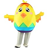 Boveco Easter Inflatable Chicken Costume Adult Blow-up Egg Chick Men Women Fancy Dress Outfit for Party Holiday Full Body