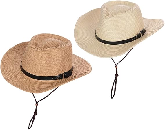 Amazon Abbraccia 男性のための2x折りたたみ夏の麦わら帽子編組カウボーイ屋外太陽帽子 キャップ 通販