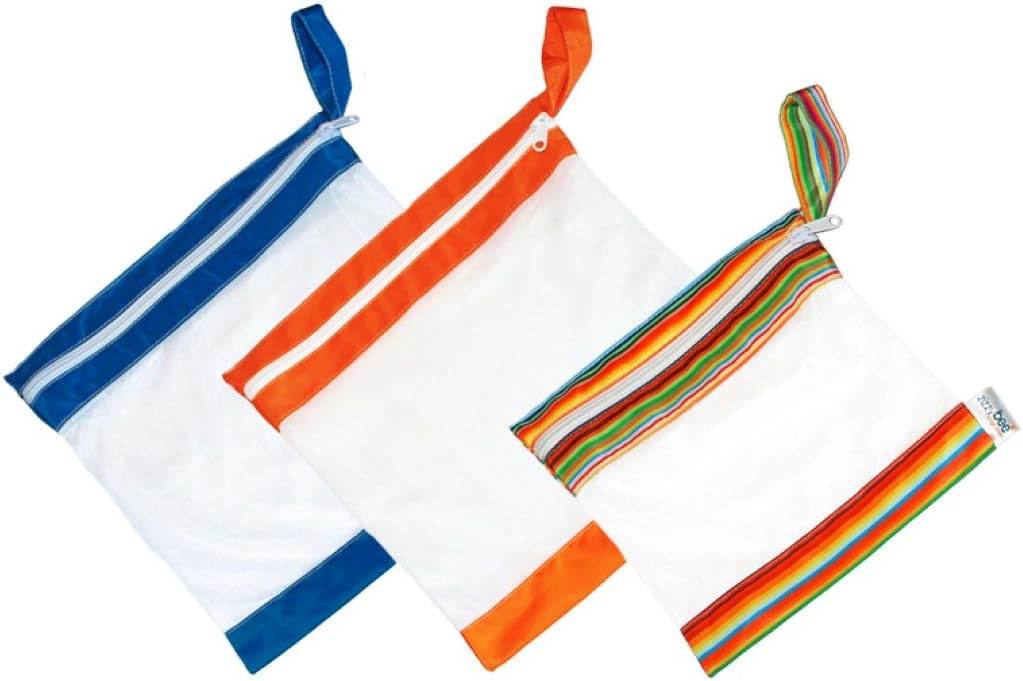 ZizzyBee Bags Multipurpose Eco-Friendly, Washable Reusable Mesh 3-Pack Set - NAV/ORA/STR
