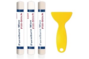 Kenbry Wood Filler Sticks 3 Colors White Wax Fill Stick, Wood Repair Kit for Scratches, Crack, Scuffs, Gouges on Wooden Funiture, Floors, Cabinets, Tables, and Doors-Rub Briskly Repair