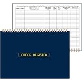 Dayvorax Print Checkbook Register - Check Registers Book, 5-7/8" x 8-1/2", Large Print, Easy-to-Read, Spiral Bound, 60 Pages for Personal Checkbook, Easy Transaction Reference