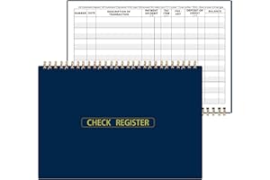 Dayvorax Print Checkbook Register - Check Registers Book, 5-7/8" x 8-1/2", Large Print, Easy-to-Read, Spiral Bound, 60 Pages for Personal Checkbook, Easy Transaction Reference