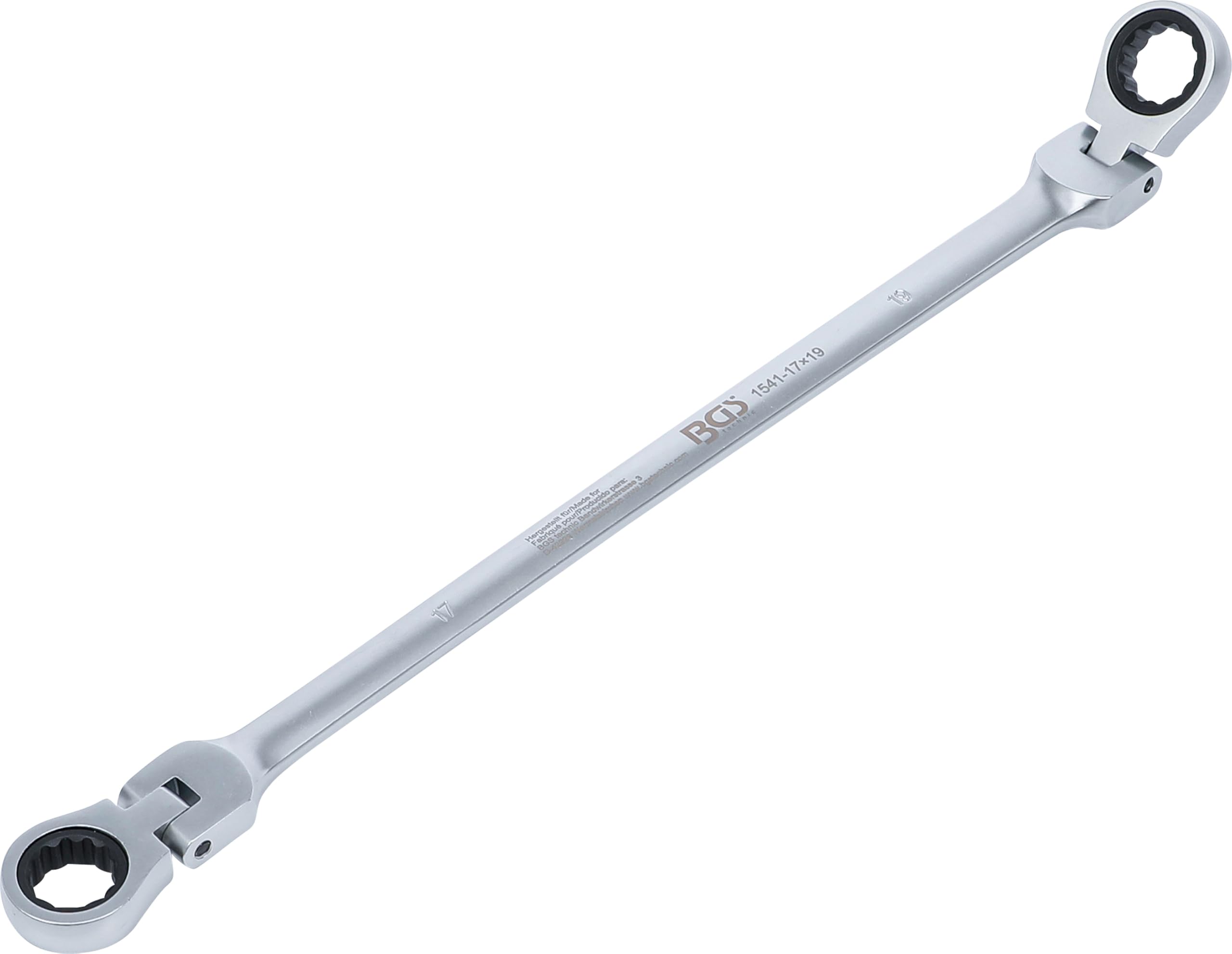 BGS 1541-17X19 | Double Swivel Head Ratchet Wrench | 17 x 19 mm