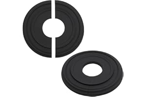 LC LICTOP White Split Ceiling Medallion, 12.28" OD x 3.94" ID for Ceiling Fans and Light Fixtures, PU Decorative Ceiling Fan Light Cover for Home Decor Living Room Bedroom, 2Pcs Black