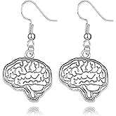 MALOYANVE Microscope Dangle Earrings for Women Unique Silver Plated DNA Double Earrings Scientist Biology Chemistry Teacher Science Nerd Jewelry