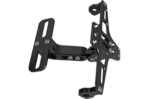 JCSUMRID Universal Motorcycle License Plate Holder Bracket with Light Aluminum Alloy Tail Tidy Adjustable Fender Eliminator Kit Replacement for Kawasaki Yamaha Honda Suzuki Bmw Ducati(Black)