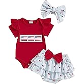 Newborn Baby Girl Summer Clothes Bow Embroidery Short Sleeve Romper Bodysuit Ruffle Shorts Headband 3Pcs Set Cute Outfits