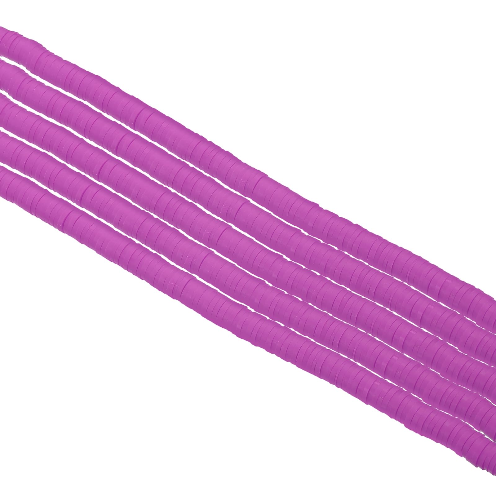 PATIKIL 6mm Polymer Clay Beads Spacer, 1750Pcs 5 Strands Round Flat Handmade Bead Spacer for Craft Home Decor Chain Bracelets Jewelry Making, Purple — image 1