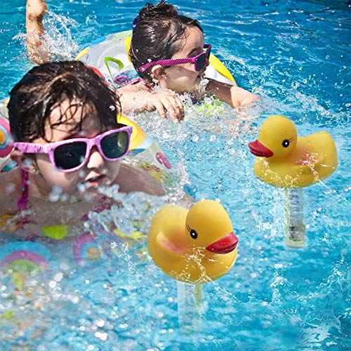 Blufree Pool Thermometer Floating, Shatter Resistant, Indoor Outdoor Thermometer Pond Water Thermometer for Swimming Pools, Spas, Hot Tubs, Jacuzzis, Aquariums & Pond (Rubber Duck).